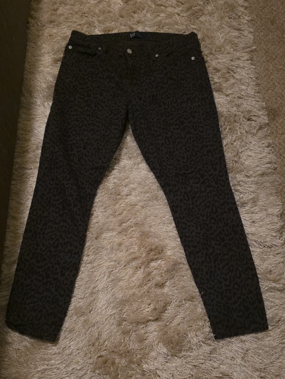 Women’s Leopard Print Skinny Pants - Black & Grey